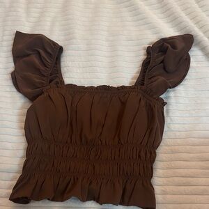 Miami Chocolate Ruffled Blouse
